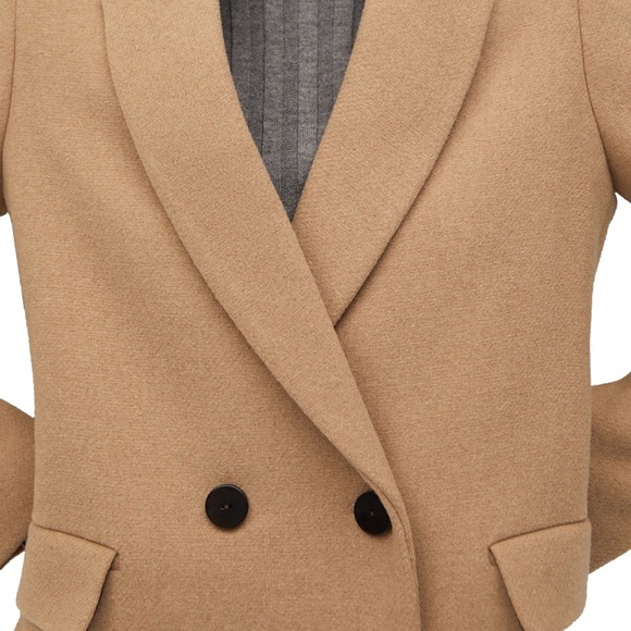 Mango Double-Breasted Wool Coat - Picture 6 of 14